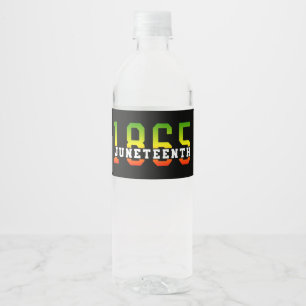 Juneteenth 1865 Celebrating Black Freedom Water Bottle Label