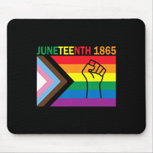 Juneteenth 1865 Fist Rainbow Flag Gay Pride Month Mouse Pad