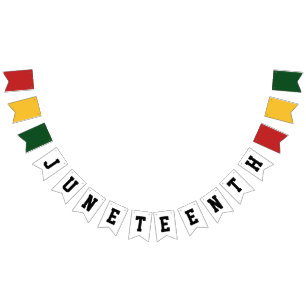 Juneteenth 1865 Freedom Black History Celebration Bunting Flags