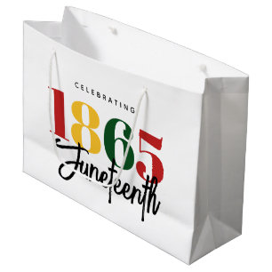 Juneteenth 1865 Freedom Black History Celebration Large Gift Bag