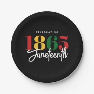 Juneteenth 1865 Freedom Black History Celebration Paper Plate
