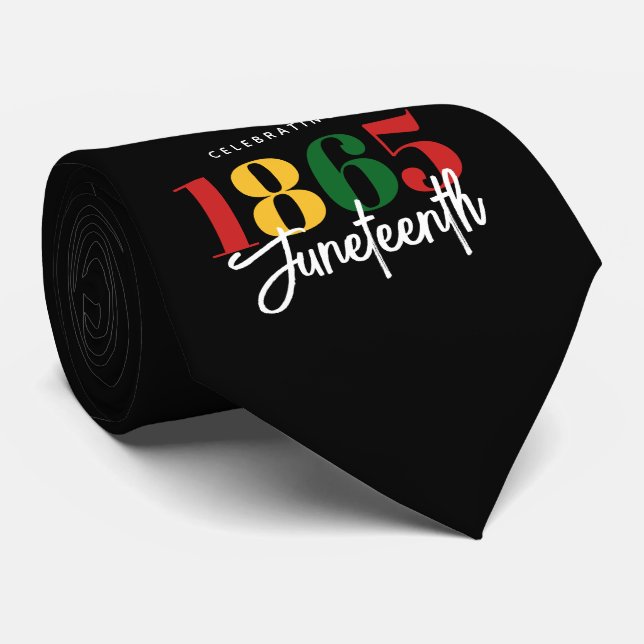 Juneteenth 1865 Freedom Black History Celebration Tie (Rolled)