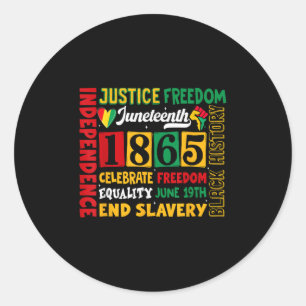 Juneteenth 1865 Freedom Black History June 19 Afri Classic Round Sticker