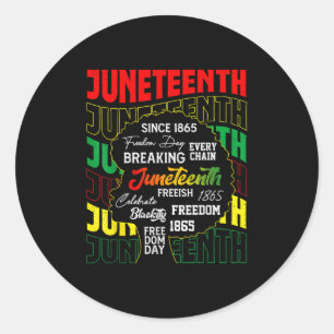Juneteenth 1865 Freedom Day African June 19th Classic Round Sticker