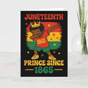 Juneteenth 1865 Groovy Prince Toddler Dab Boy Free Card