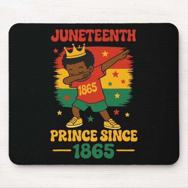 Juneteenth 1865 Groovy Prince Toddler Dab Boy Free Mouse Pad (Front)