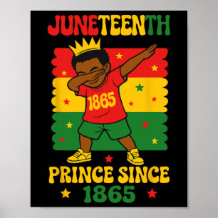 Juneteenth 1865 Groovy Toddler Boy Dabbing Prince Poster