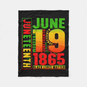 Juneteenth 1865 -ish Independence Day Black Men Fleece Blanket