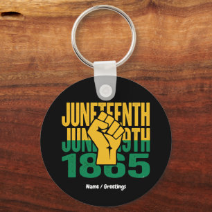 Juneteenth 1865 June 19th Black Freedom Graphic De Keychain