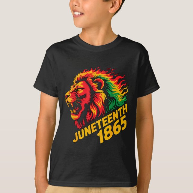Juneteenth 1865 lion rasta  T-Shirt (Front)