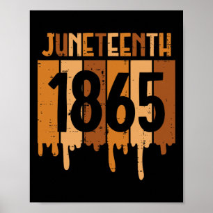 Juneteenth 1865 Melanin Drip Black Pride Men Women Poster