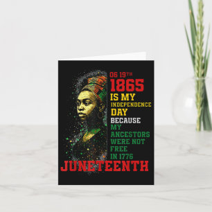 Juneteenth 1865 My Independence Day Pan-african Co Card