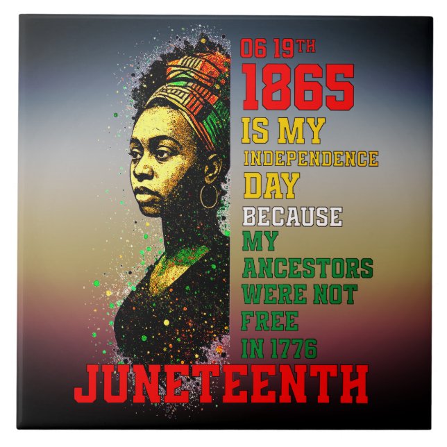 Juneteenth 1865 My Independence Day Pan-African Tile (Front)