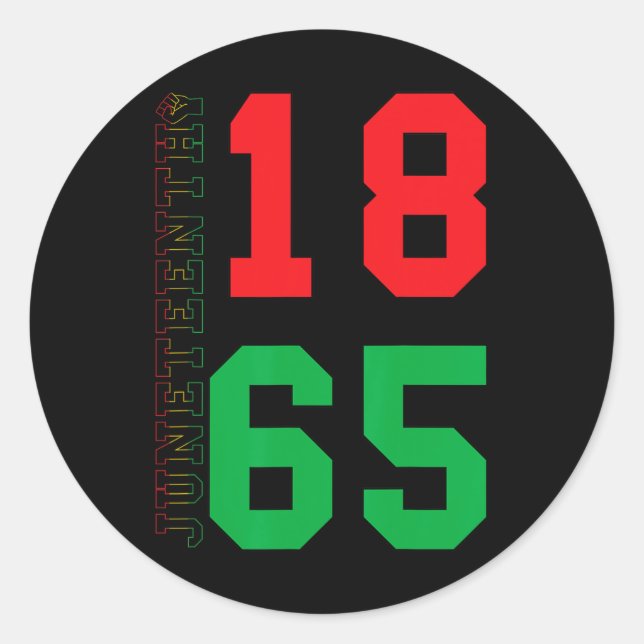 Juneteenth 1865 Proud Black African American  Classic Round Sticker (Front)