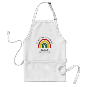 Juneteenth 1865 Rainbow Celebrating Freedom Day Standard Apron