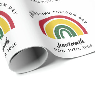 Juneteenth 1865 Rainbow Celebrating Freedom Day Wrapping Paper