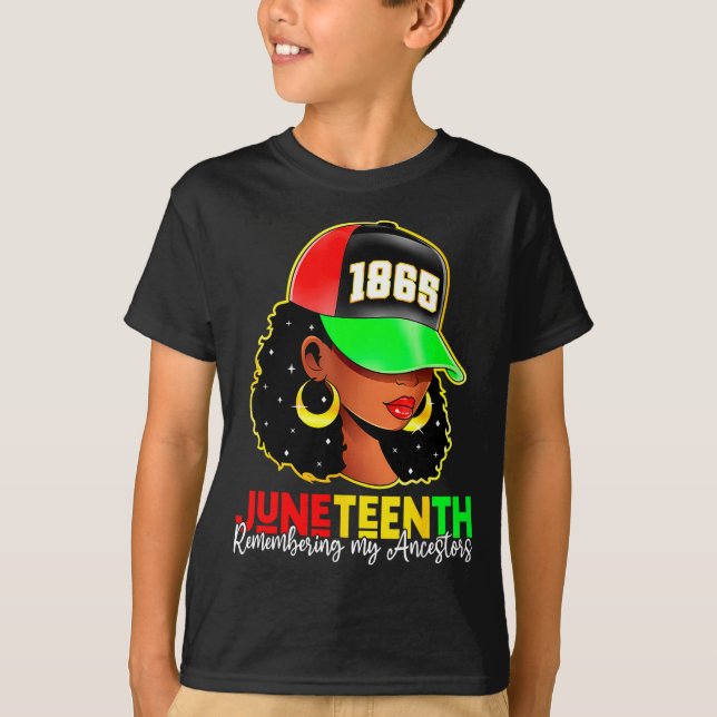 Juneteenth 1865 remembering ancestors black pride T-Shirt (Front)