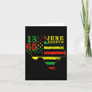 Juneteenth 1865 Texas Map American Flag Afro Men W Card