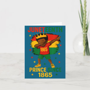 Juneteenth 1865 toddlers boy dabbing prince afro card