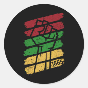Juneteenth 1865 Vintage Men Women Boys Girls Kids Classic Round Sticker