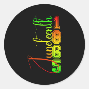 Juneteenth 1865 Women Men African American Junetee Classic Round Sticker