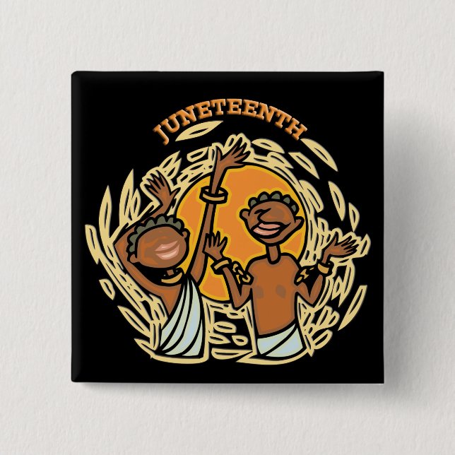 Juneteenth 2 Inch Square Button (Front)
