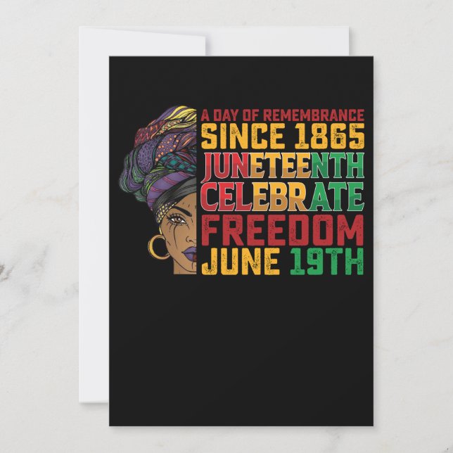 Juneteenth A Day Of Remembrance Black Freedom Invitation (Front)