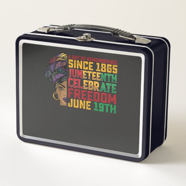 Juneteenth A Day Of Remembrance Black Freedom Metal Lunch Box (Front)