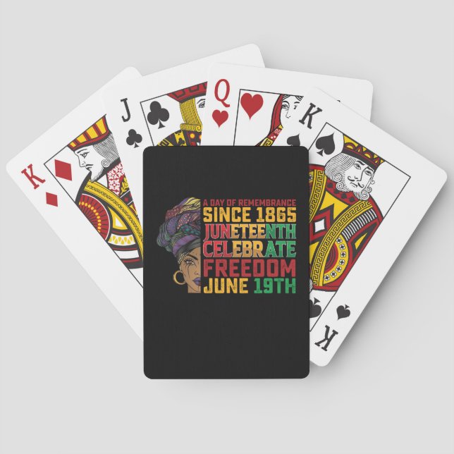 Juneteenth A Day Of Remembrance Black Freedom Playing Cards (Back)