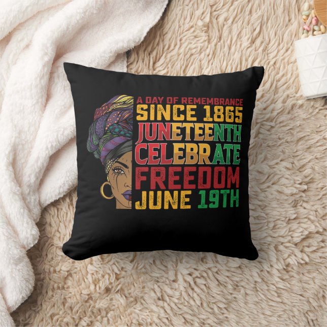 Juneteenth A Day Of Remembrance Black Freedom Throw Pillow (Blanket)