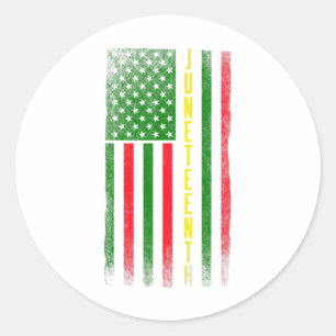 Juneteenth Africa Flags Black African American Fla Classic Round Sticker