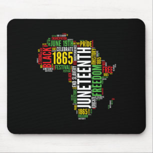 Juneteenth Africa Map Word Art Shirt Black Pride J Mouse Pad
