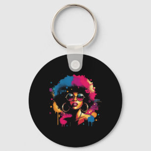 Juneteenth African American Black Women Black Keychain