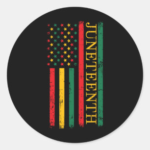 Juneteenth African American Flag Freedom 1865 Wome Classic Round Sticker