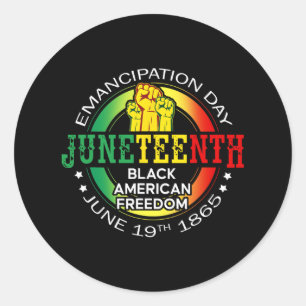 Juneteenth African American Freedom 1865 Black His Classic Round Sticker