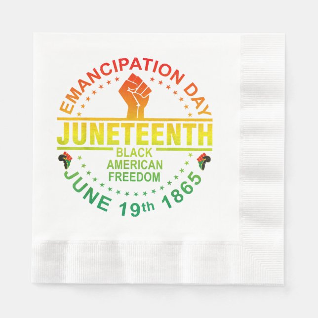 Juneteenth African American Freedom Black 1865 Napkin (Front)