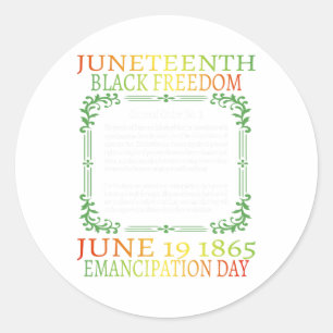 Juneteenth African American Freedom Black History  Classic Round Sticker