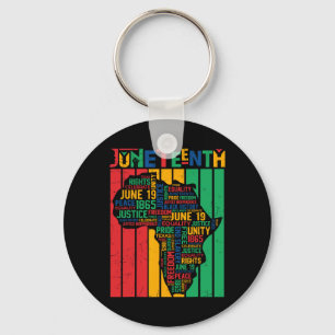 Juneteenth African American Freedom Black History  Keychain