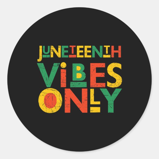 Juneteenth African American Men Juneteenth Black W Classic Round Sticker (Front)