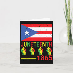 Juneteenth African American Puerto Rican Flag Blac Card