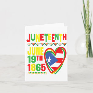 Juneteenth African American Puerto Rican Flag Blac Card