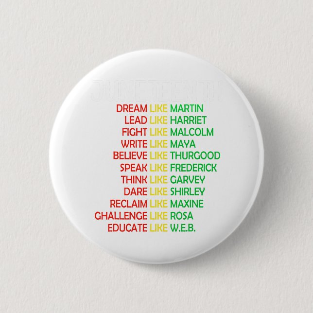 Juneteenth African Independence Day Black Freedom  2 Inch Round Button (Front)