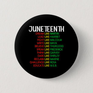 Juneteenth African Independence Day Black Freedom  2 Inch Round Button