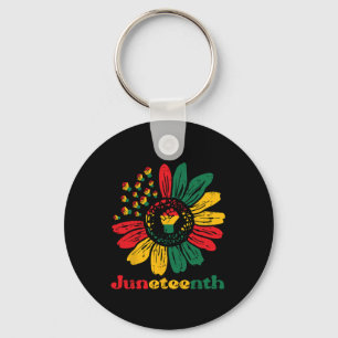 Juneteenth African Sunflower Fists Girls Kids Todd Keychain