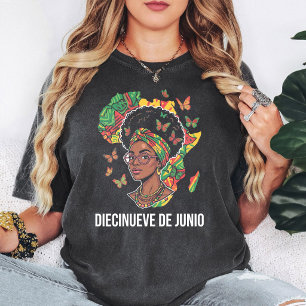 Juneteenth African Woman Butterflies T-Shirt