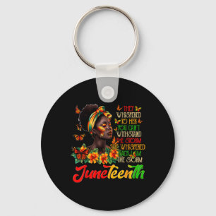 Juneteenth Afro African American Black Women Black Keychain