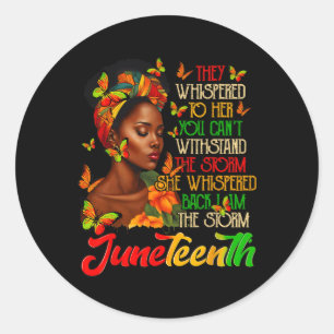 Juneteenth Afro American Black Women Black History Classic Round Sticker