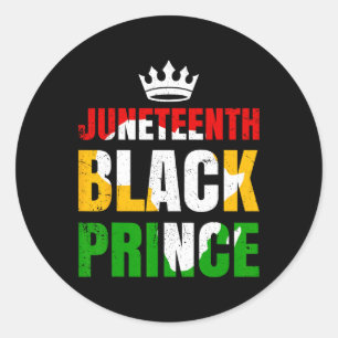 Juneteenth Afro American Boy Son Family Matching J Classic Round Sticker