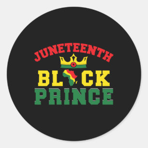 Juneteenth Afro American Boy Son Family Matching J Classic Round Sticker