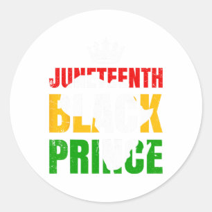 Juneteenth Afro American Boy Son Family Matching J Classic Round Sticker